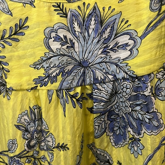 LOFT NWT Garden Smocked Split Neck Shell - Picture 4 of 4